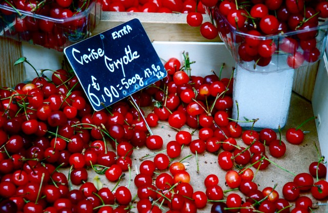 Cherries at the market today
