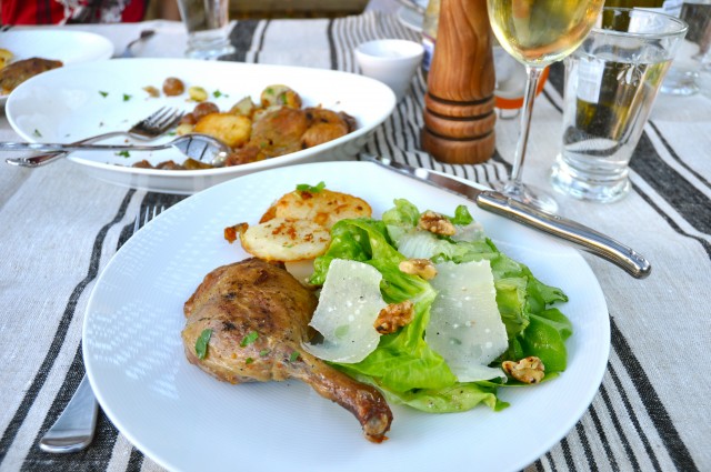 Dinner of duck confit