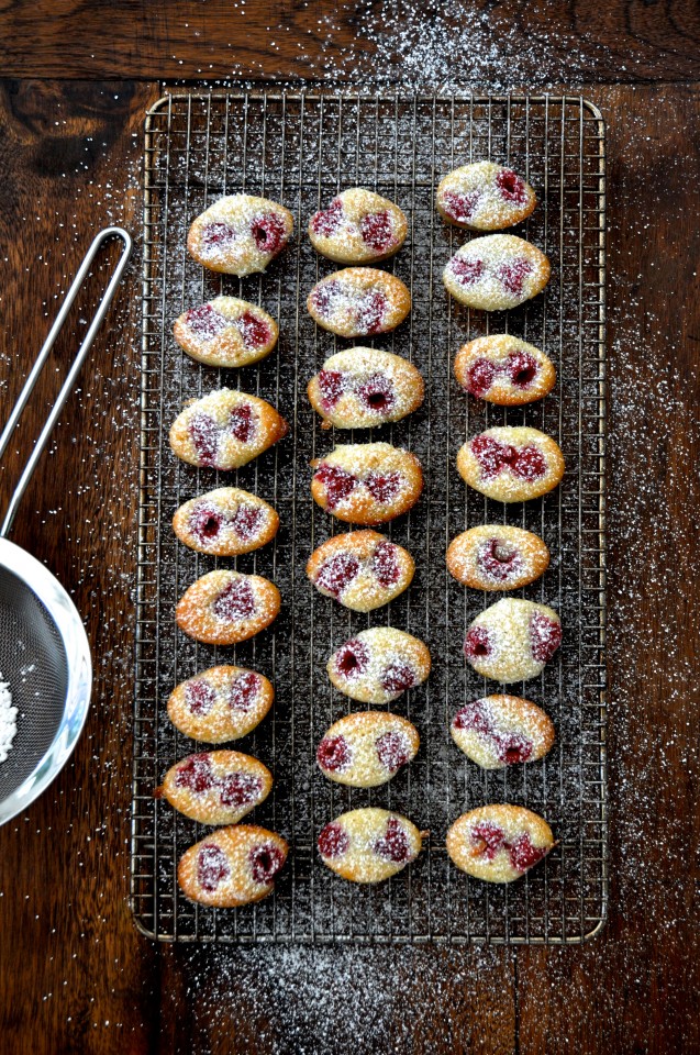 Dusting friands with icing sugar