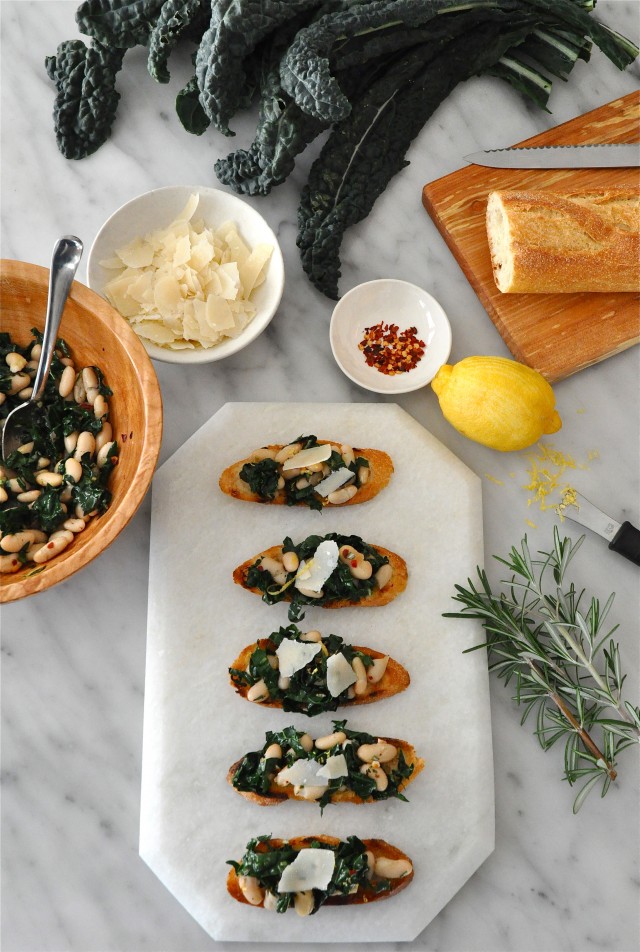 Kale and White Bean Crostini